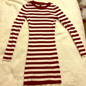 Burgundy Stripped Dress